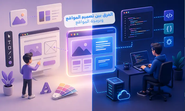 الفرق بين تصميم المواقع وبرمجة المواقع