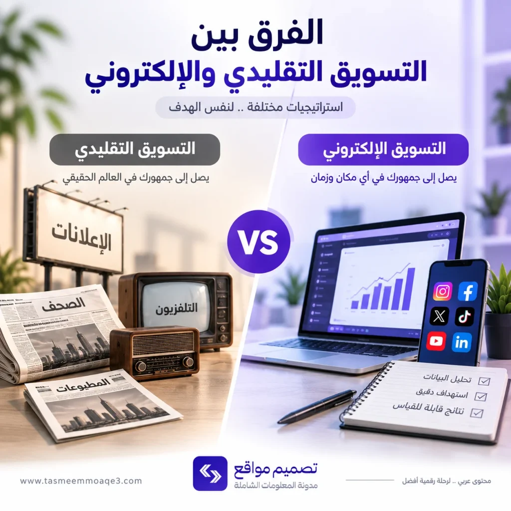 الفرق بين التسويق التقليدي والالكتروني