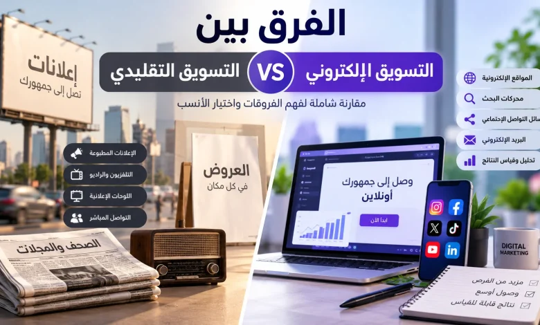 الفرق بين التسويق التقليدي والالكتروني