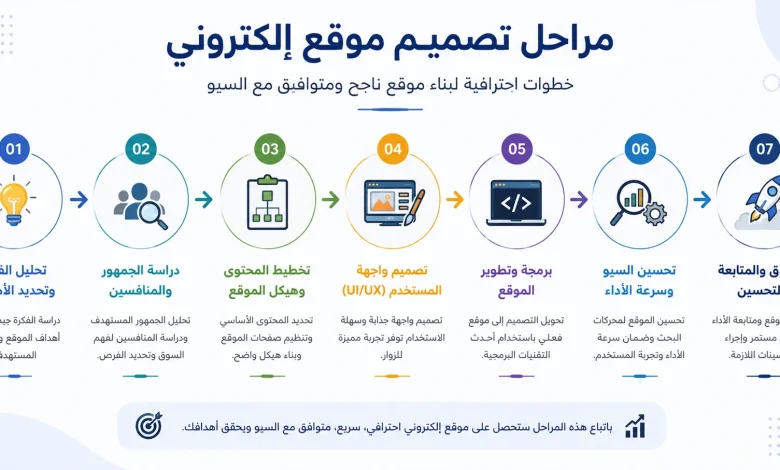 مراحل تصميم موقع الكتروني